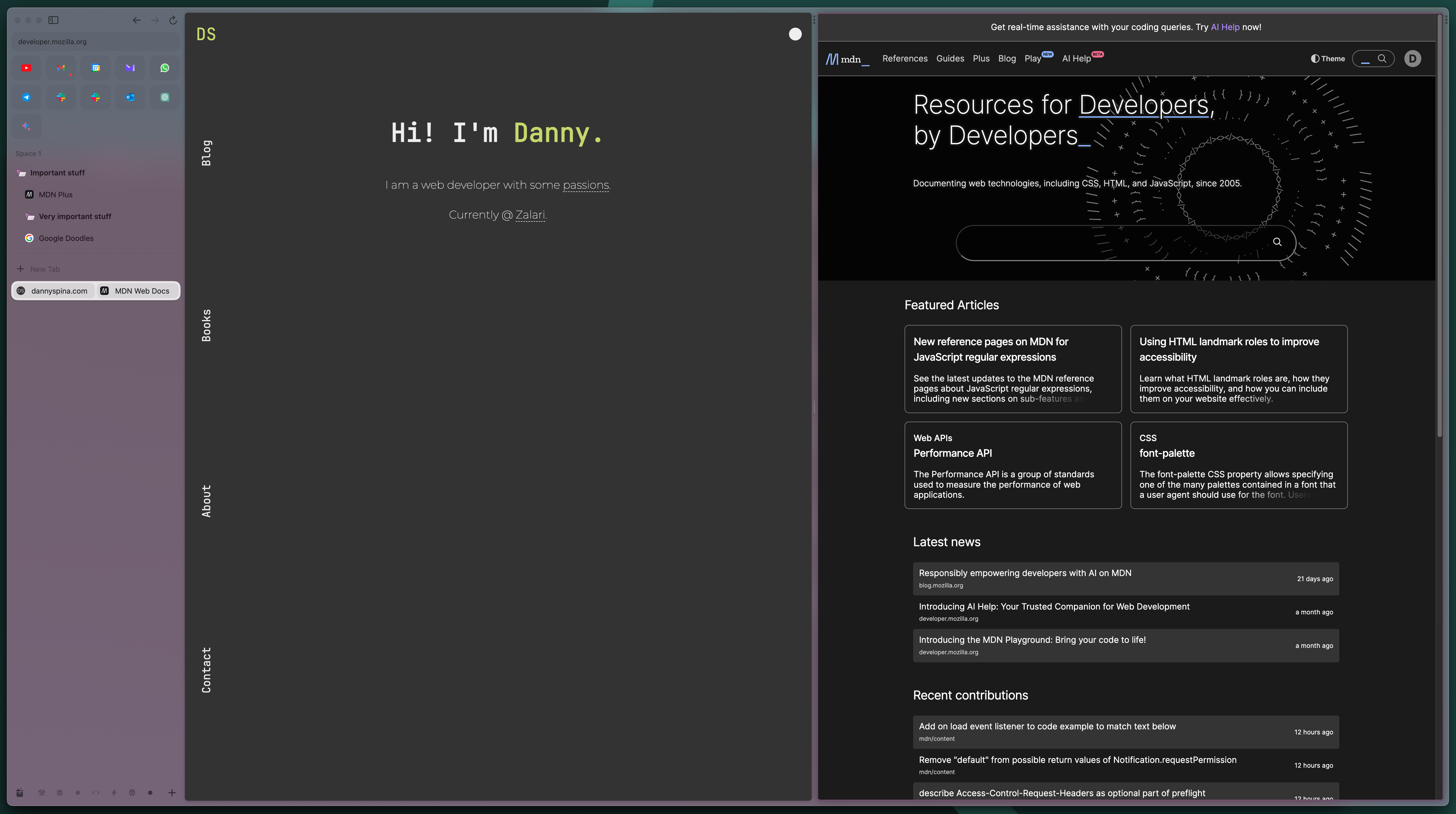 Arc Browser mid-page