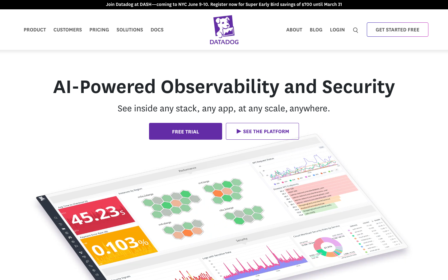 Datadog above the fold