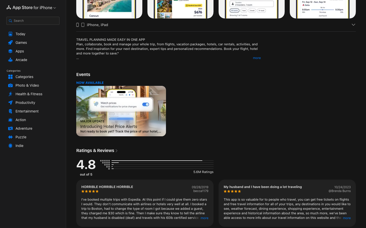 Expedia mid-page