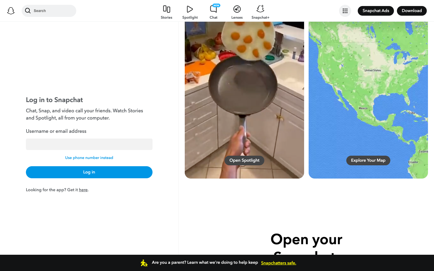 Snapchat mid-page