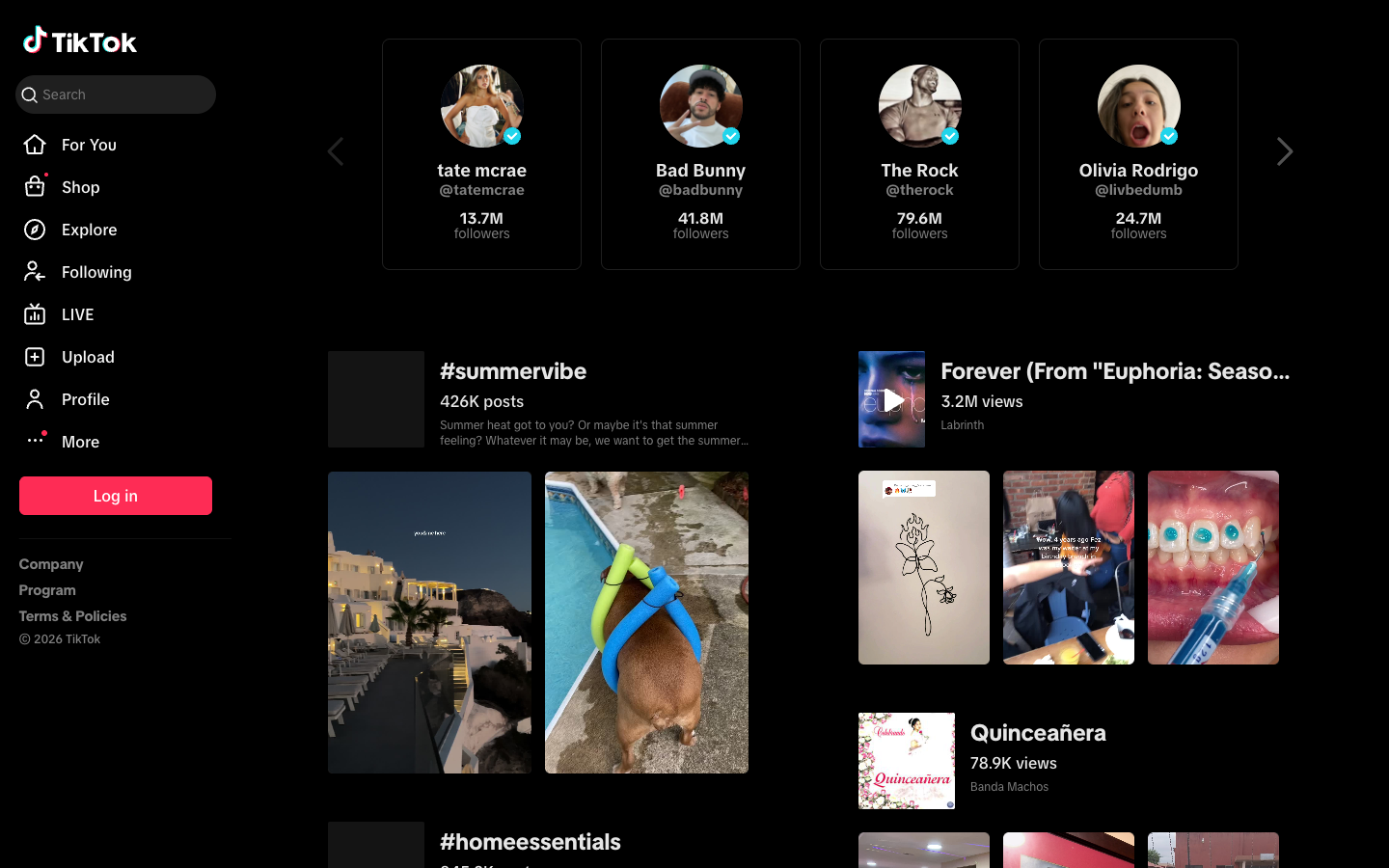 TikTok above the fold